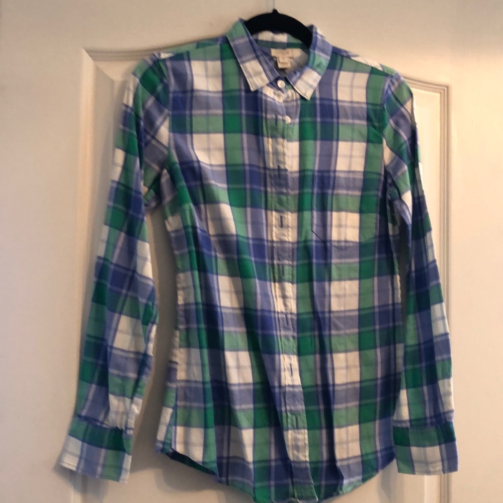 J crew plaid flannel button down